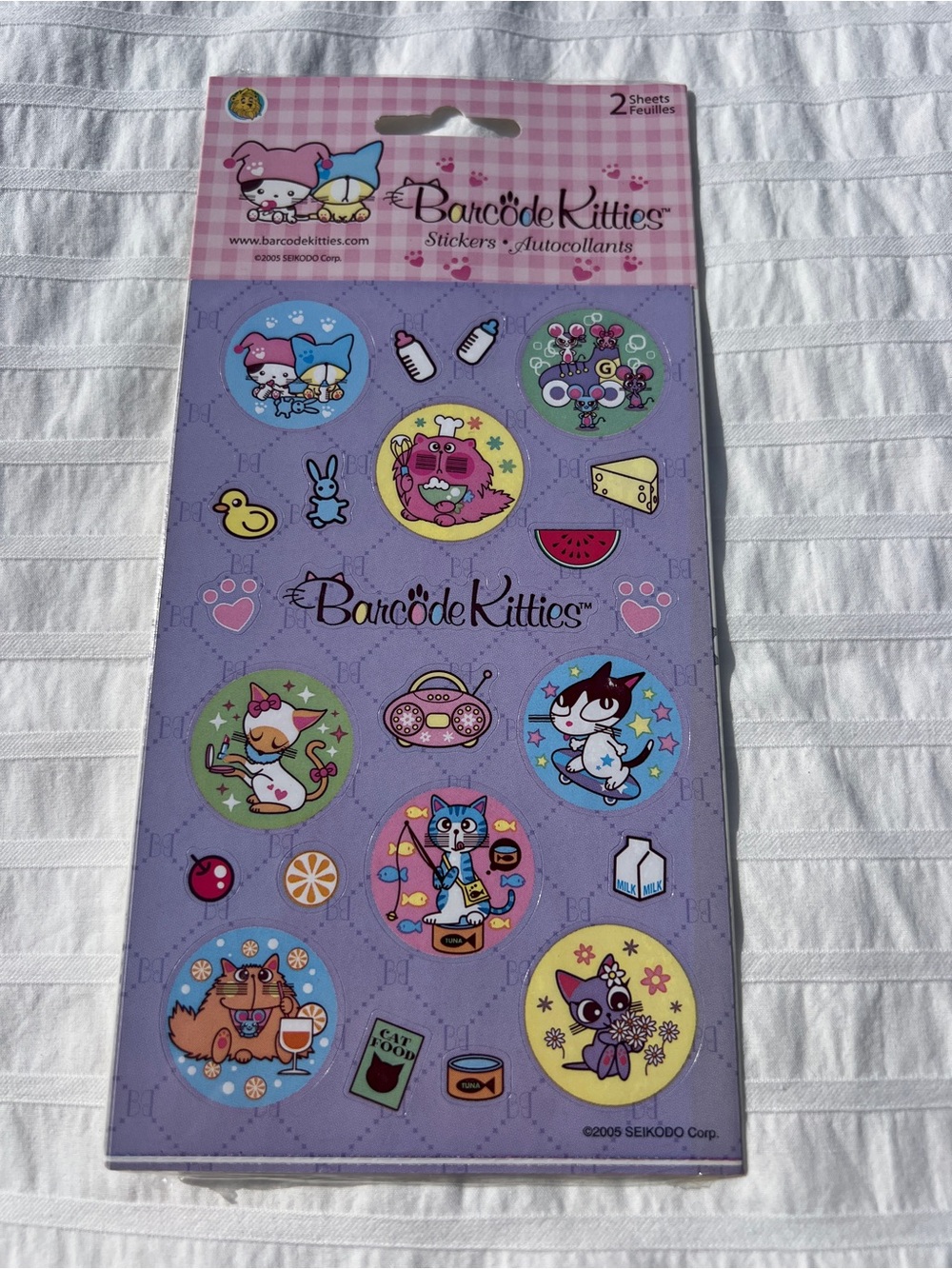 NWT VTG Y2K Barcode Kitties Sandylion Sticker Sheets
